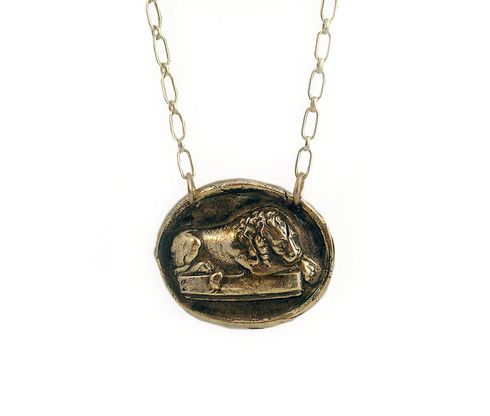 Strong, But Gentle - Sleeping Lion Necklace