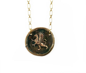 Valor & Bravery - Rampant Gryphon Necklace