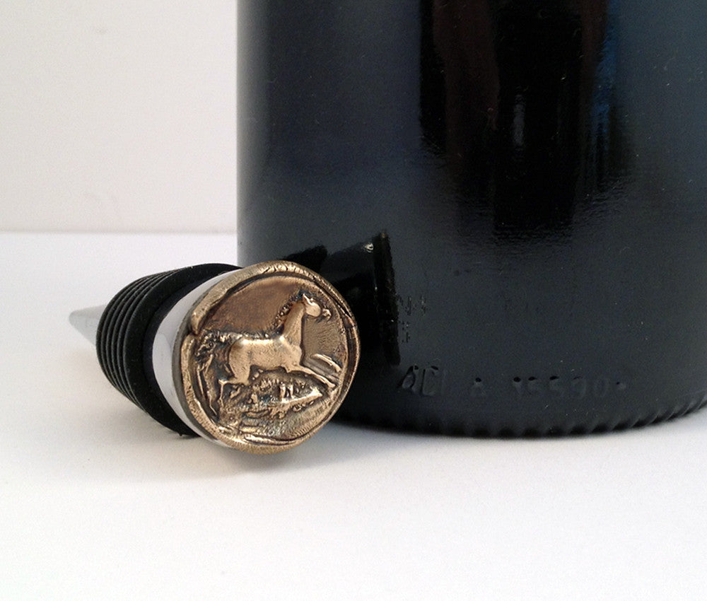 Grace, Beauty, and Freedom - Running Horse Wine Stopper my