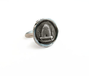 Industry, Steadfastness, and Obedience - Beehive Ring