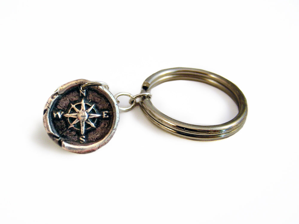 Need of Direction - Compass Wax Seal Charm Key Chain