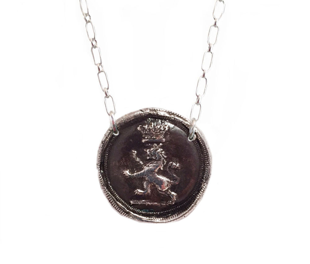 Success and Courage - Lion Under Crown Necklace