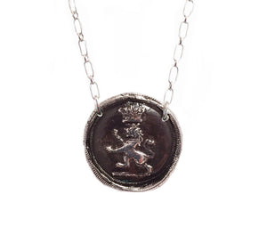 Success and Courage - Lion Under Crown Necklace