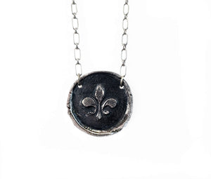 Wisdom, Valor and Faith - Large Fleur-de-lis Necklace