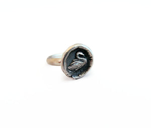 Grace and Beauty - Tiny Swan Ring