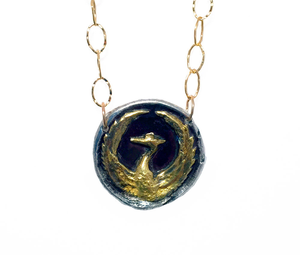 Rebirth - Gold & Silver Phoenix Necklace